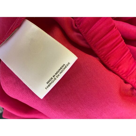 Express Fuchsia Pink V-Neck Puffy Sleeve Blouse Medium Gypsy Boho Barbie top y2k - Picture 6 of 6